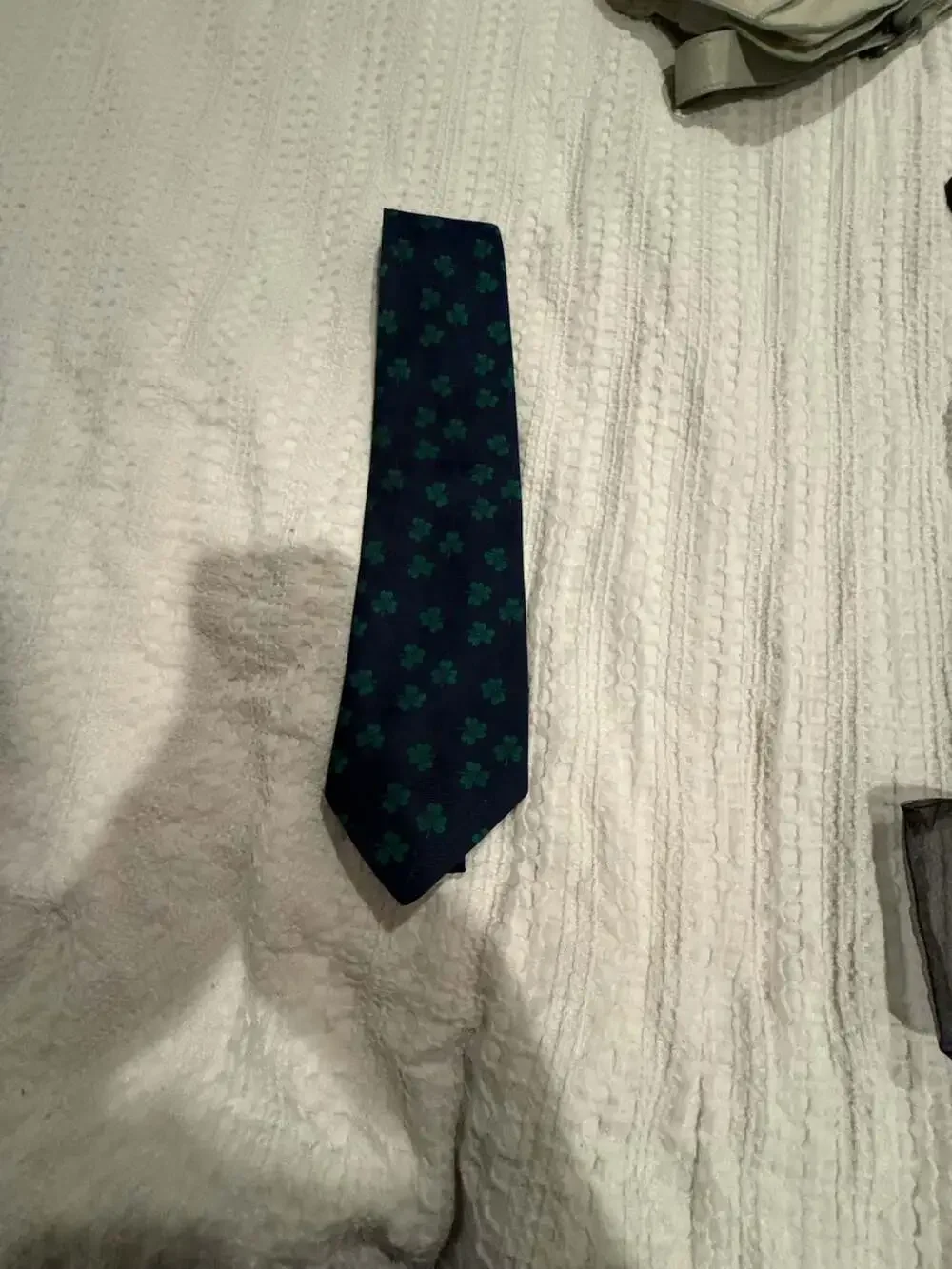 Robert Talbott Shamrock Necktie Navy Green Silk